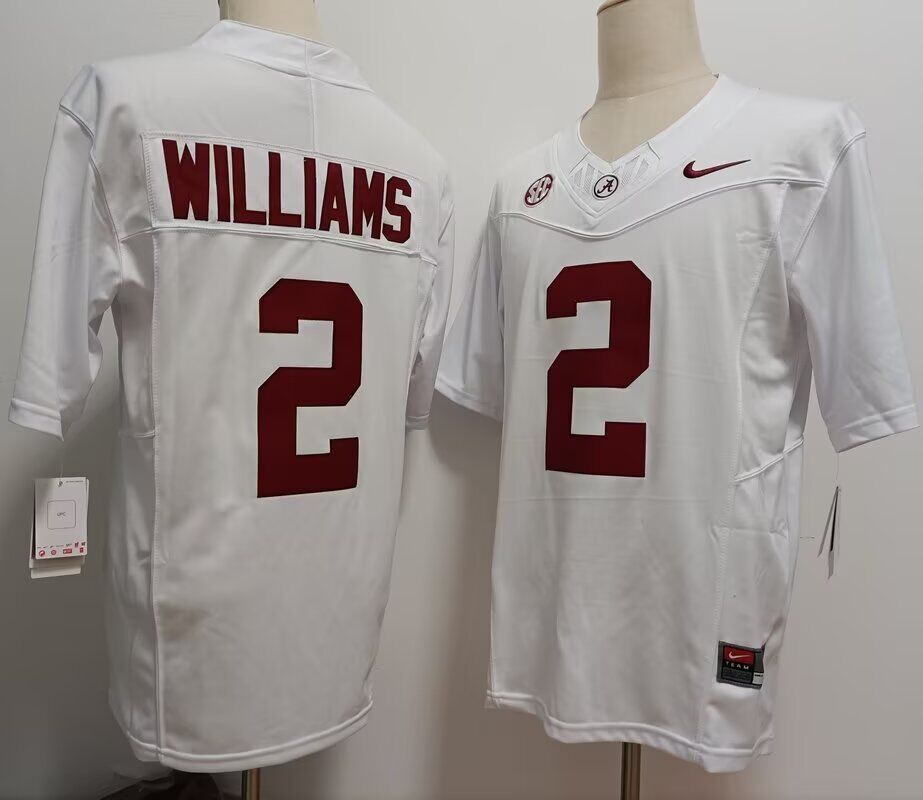 Men NCAA ALABAMA CRIMSON TIDE #2 Williams white 2024 nike jersey